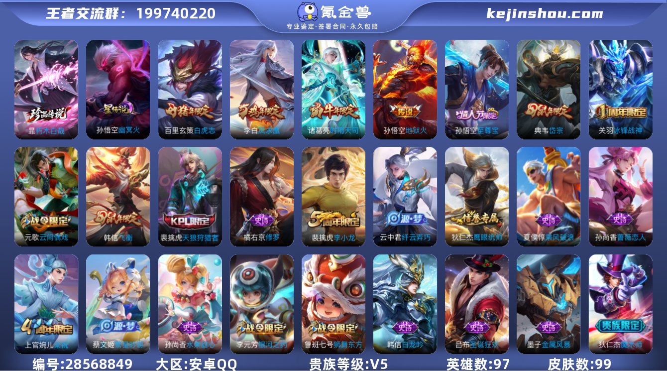 实名:不可修改 贵族等级:V5 英雄数:9...