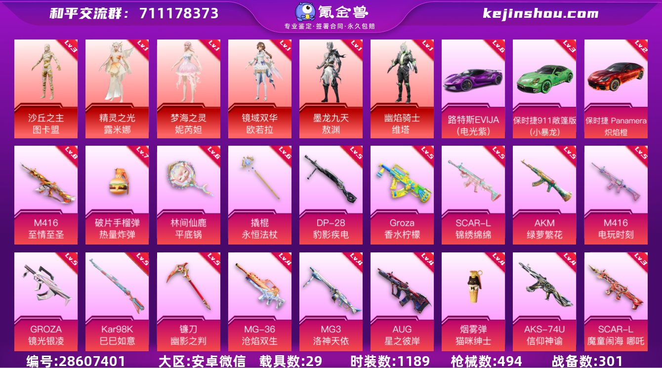 实名:可修改 时装数:1189 载具数:2...