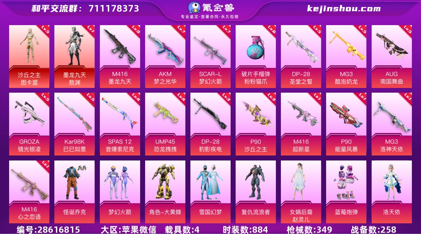 实名:可修改 时装数:884 载具数:4 ...