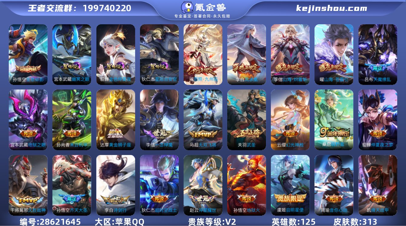 实名:可修改 贵族等级:V2 英雄数:12...