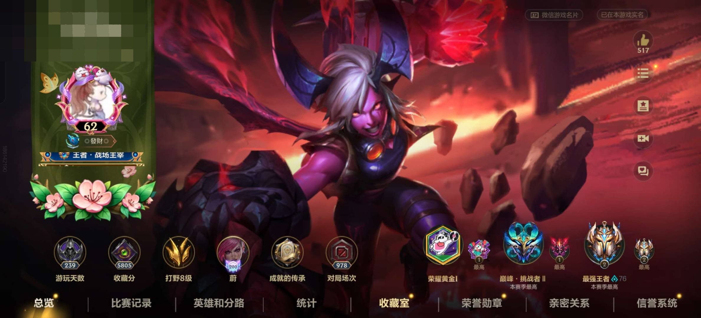 实名:可二次实名 段位:王者 皮肤数:1 ...
