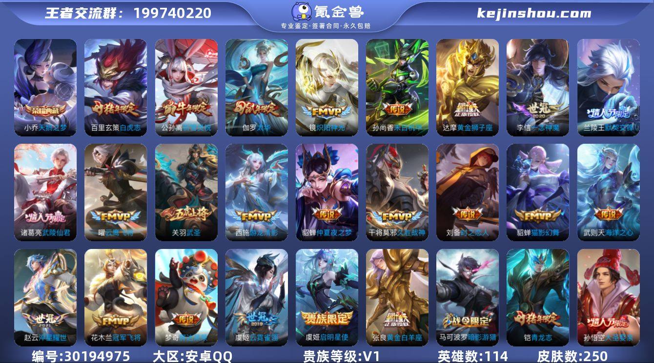 安卓Q-V0-114英雄-250皮肤-1典...