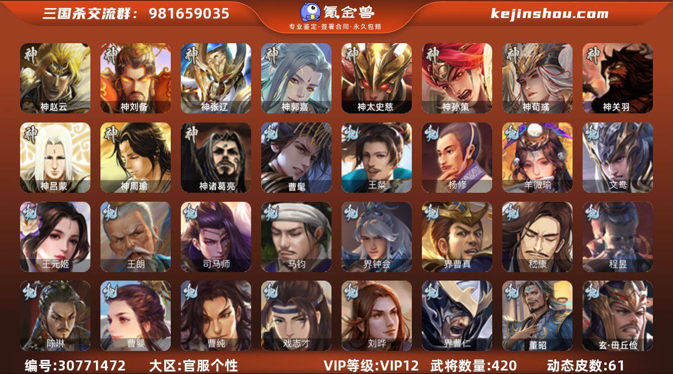 【3065】官阶:大将军；VIP等级:VI...