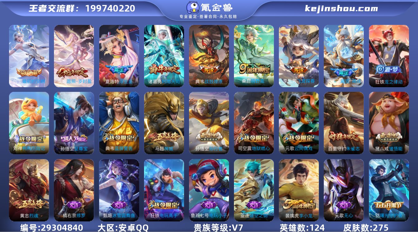 [10009152]打野22段 275皮肤...