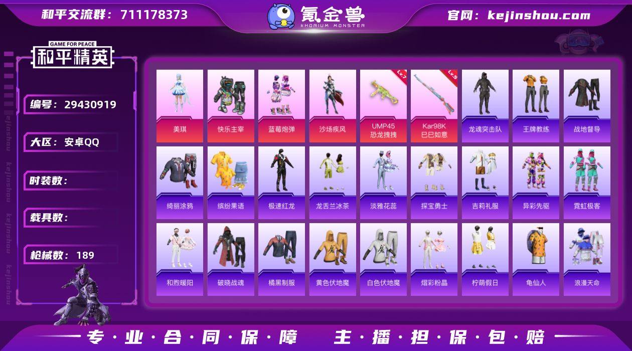 王者印记:11次 套装数:164 粉装数:...