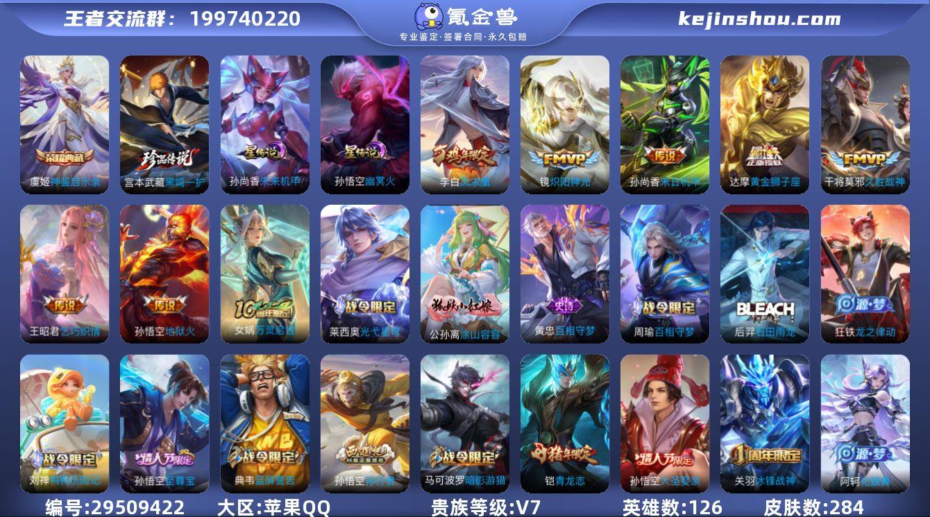 284皮肤1典藏1珍品传说8传说 2星传说...