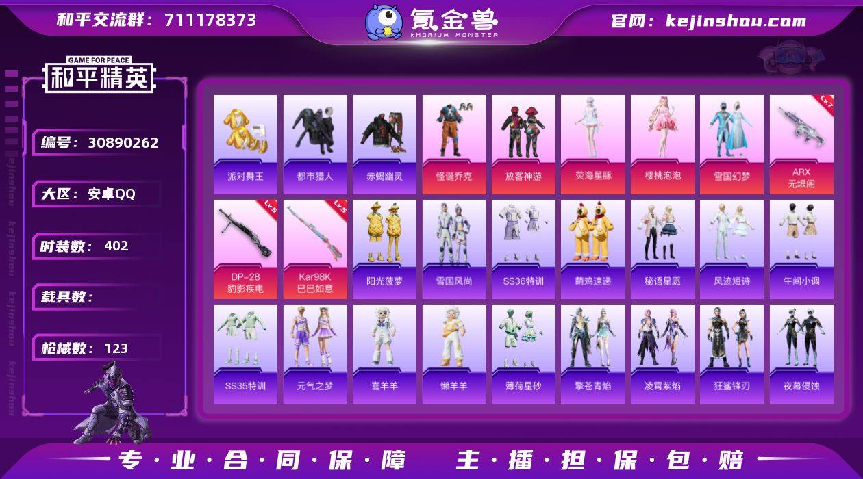 热力值:36231 时装数:402 枪械数...