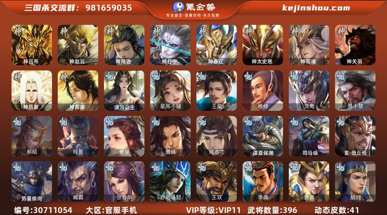 官阶:大将军；VIP等级:VIP11；史诗...