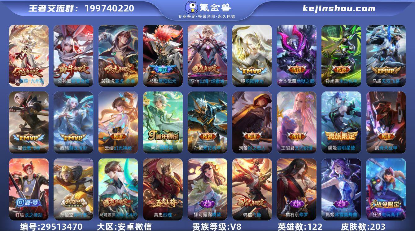 V8 18传说 203皮肤 122英雄 【...