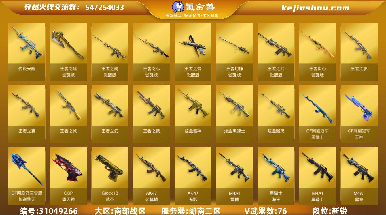 湖南二区-80V-14王者-3炫金
【传说...