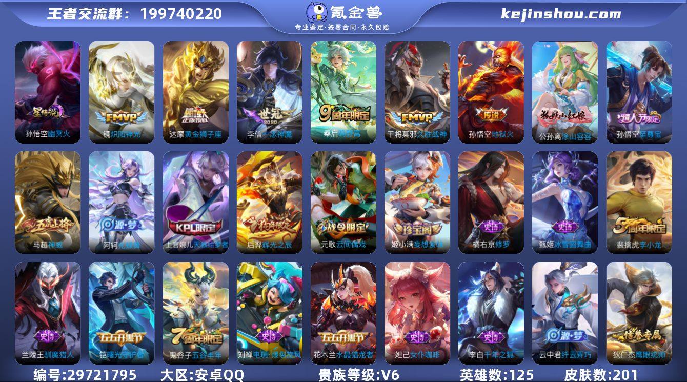 安卓Q-V6-201皮肤-6传说-58史诗...