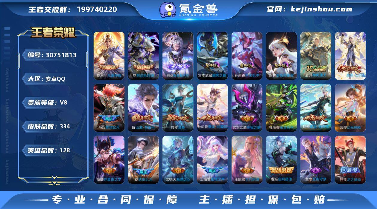 V8-334皮肤3典藏1无双16传说 3星...