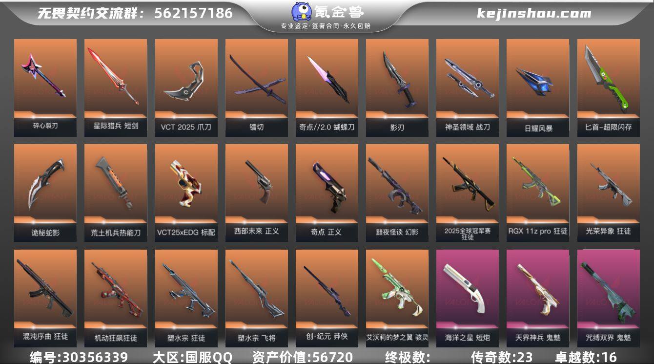 传奇数:23 卓越数:16 皮肤资产价值:...