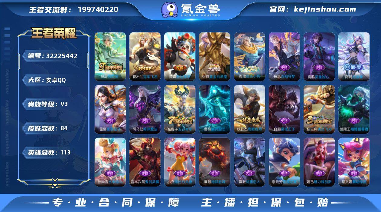 安卓Q-V2-至尊星耀V段位-113英雄-...