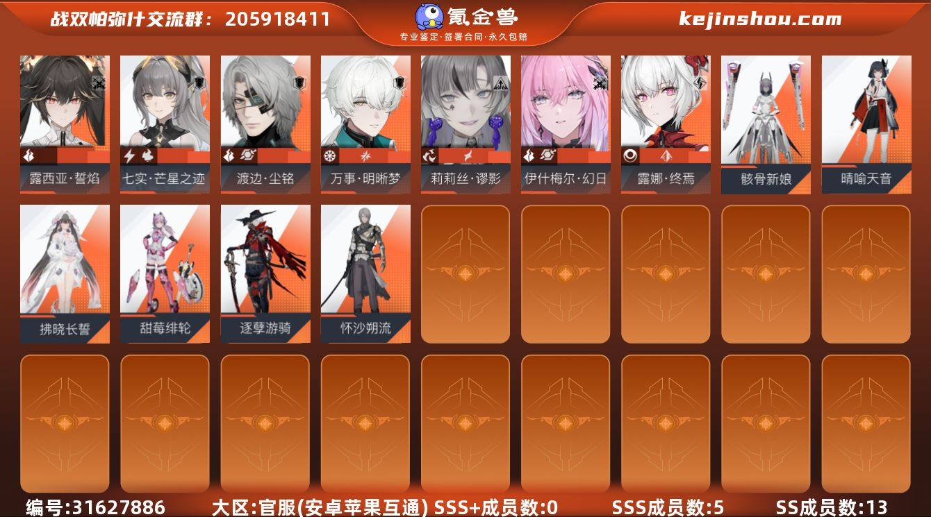 SSS+成员数量:0 SSS成员数量:5 ...