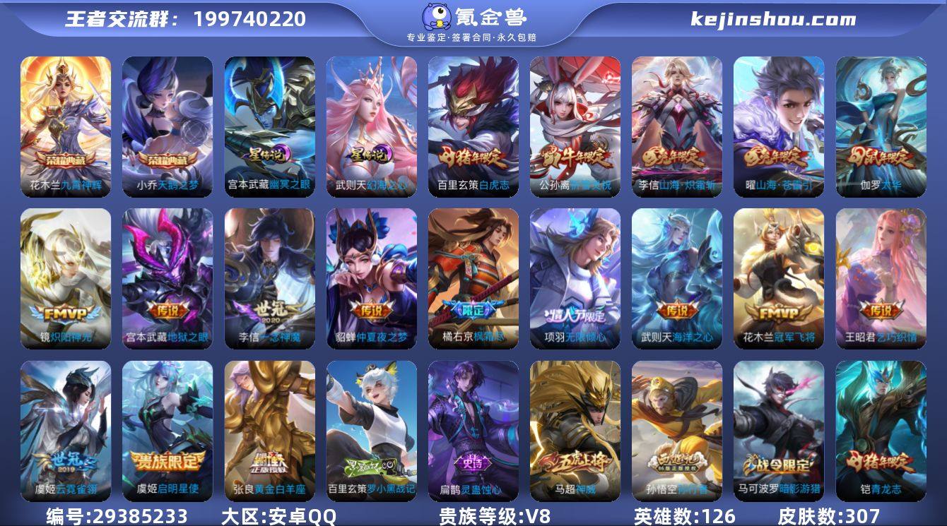 307皮肤3典藏17传说 对抗30段 万战...