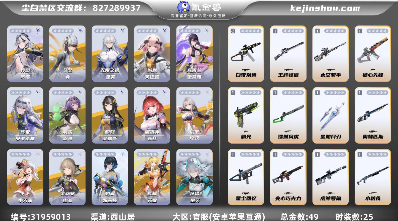 总金数:49 时装数:25 4启琴诺-悖谬...