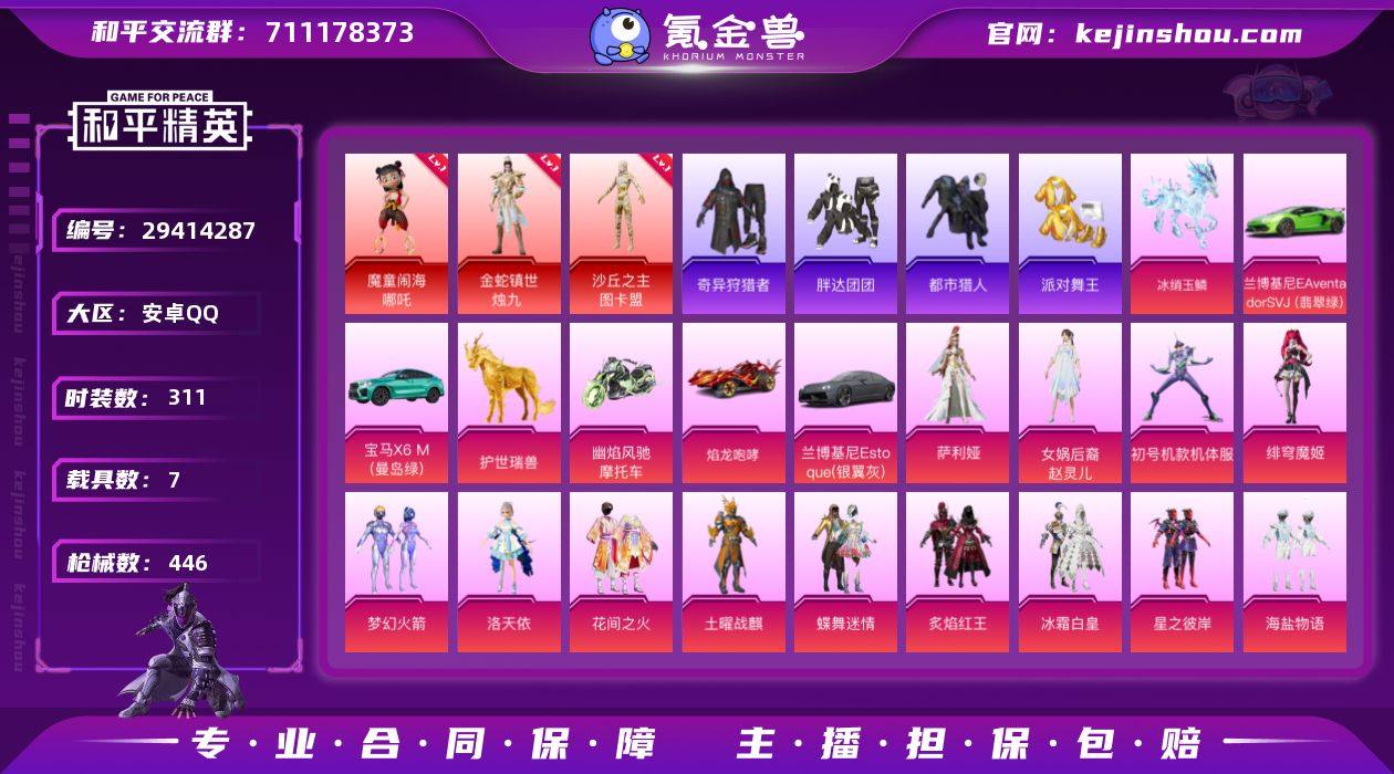 3红装 23粉装 25粉枪 7载具 5稀有...