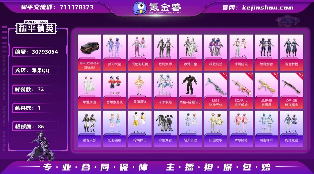 15粉装 4粉枪 1载具 72套装 86枪...