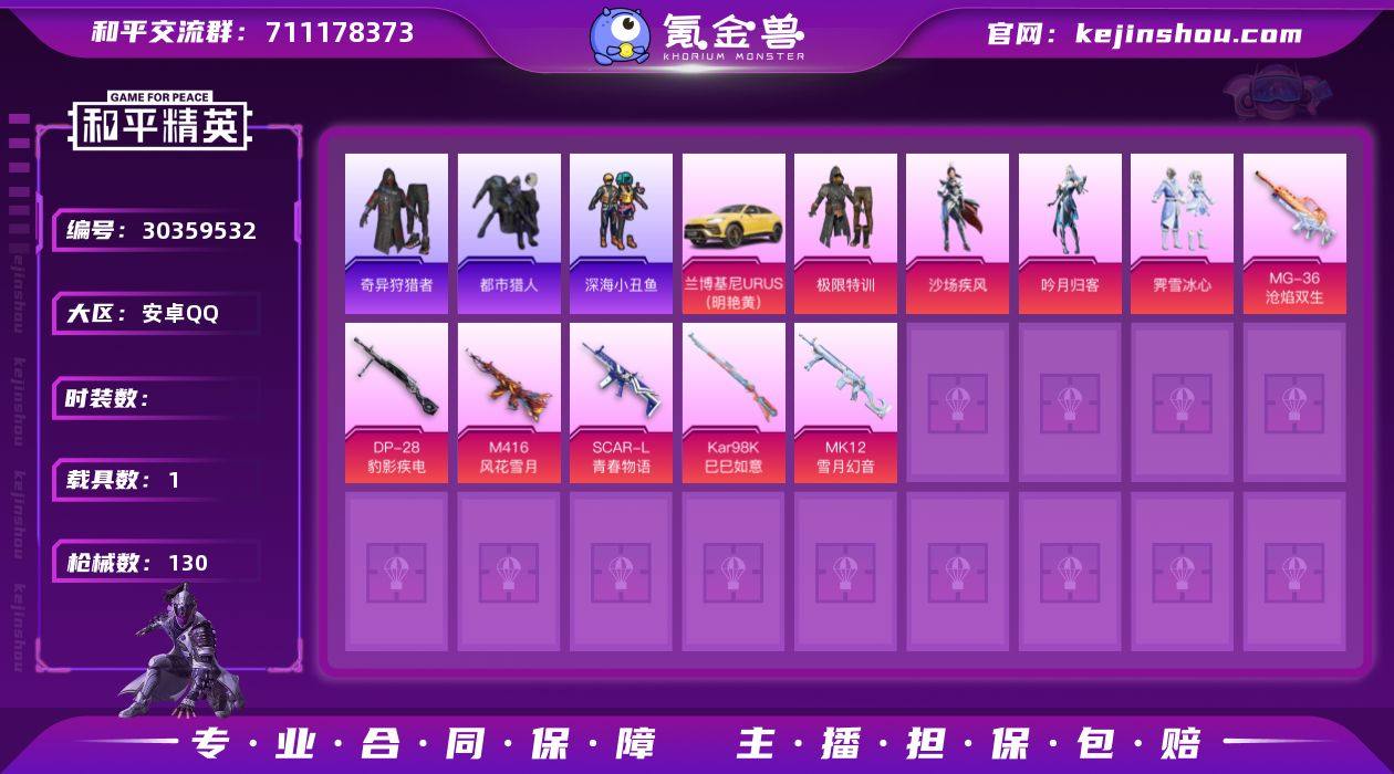 5197-都市猎人-小熊背包-满级M4风花...