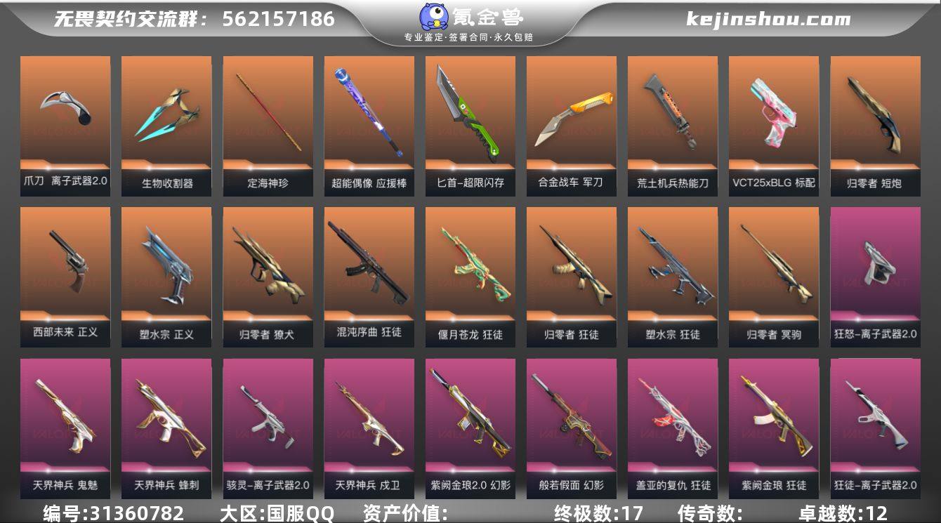 【套装】：归零者套装，英雄之选套装，离子武...