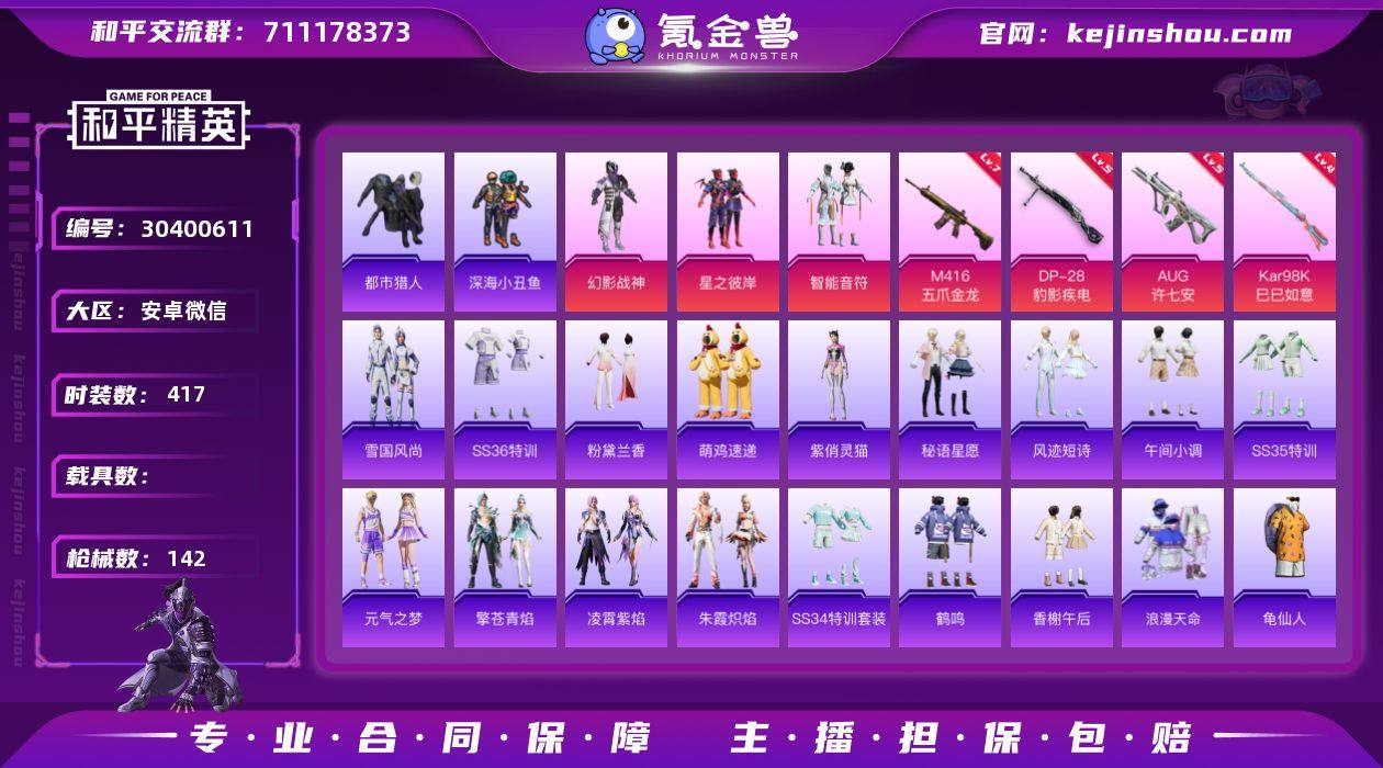 热力值:39578 时装数:417 枪械数...