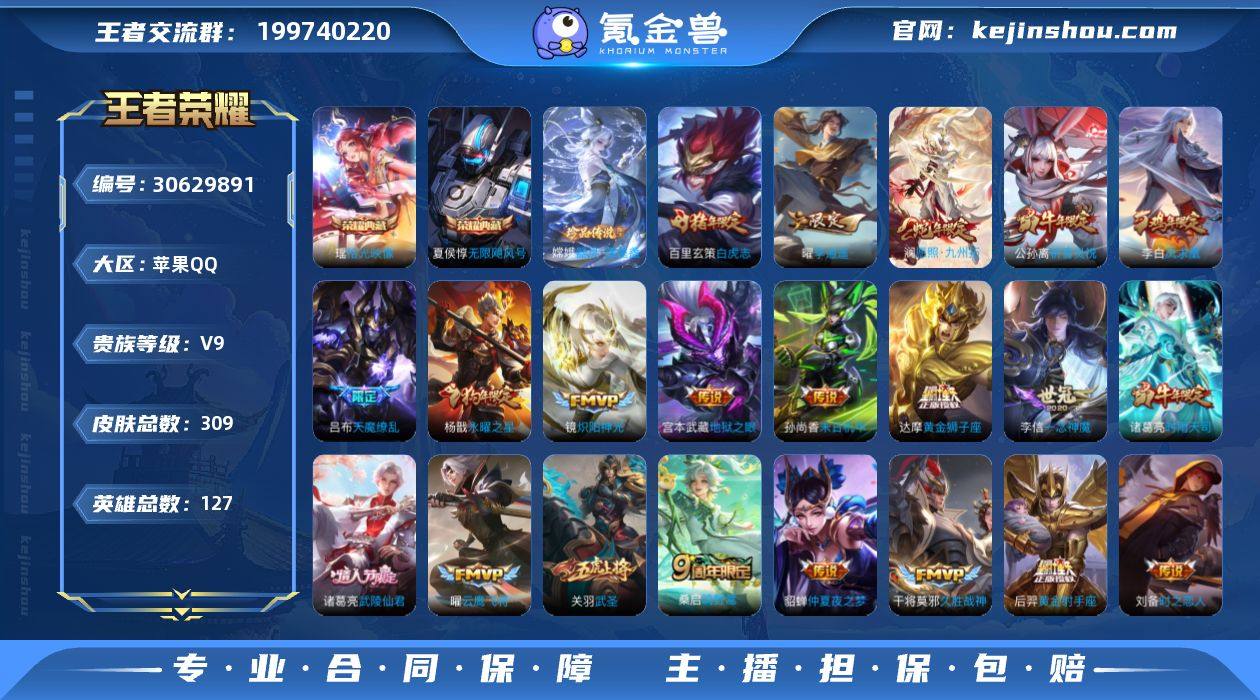 苹果Q-V9-尊贵铂金II段位-127英雄...