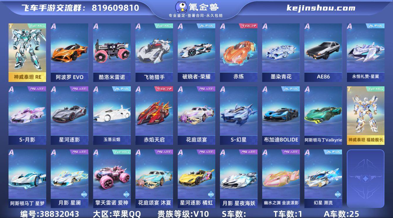 等级:75 贵族等级:V10 永久T车数:...
