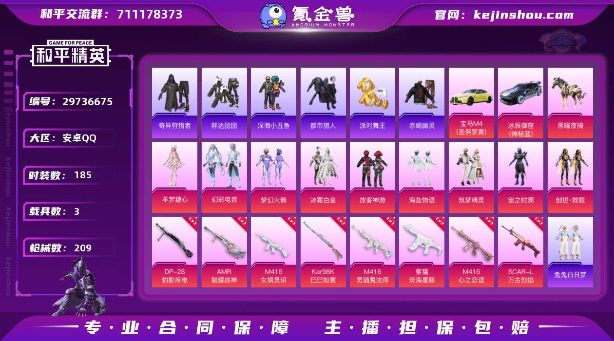 9粉装 8粉枪 3载具 5稀有装备 14印...