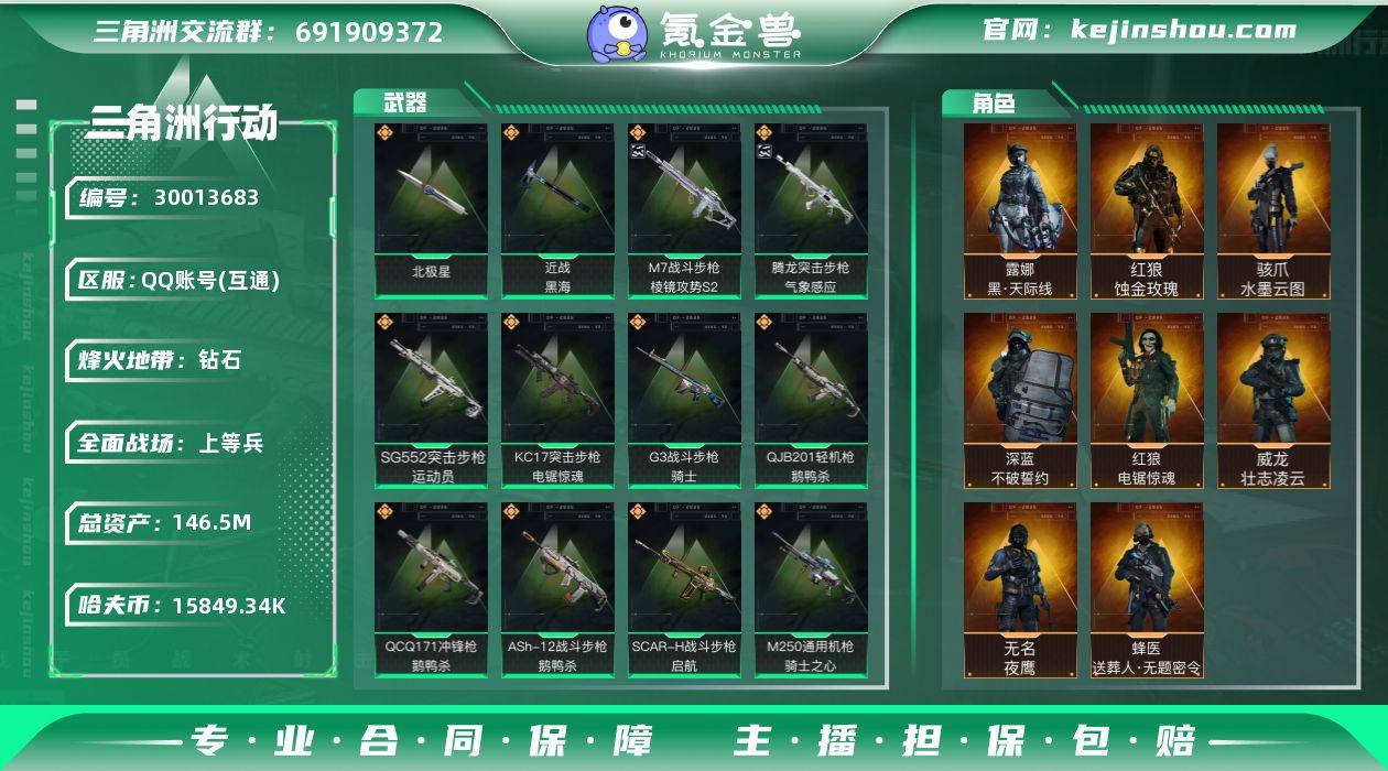 总资产:146.5M 哈夫币:15849....