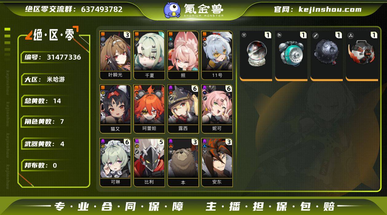 冒险等级:54 总黄数:14 五星角色数:...