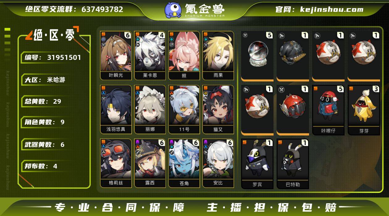 冒险等级:58 总黄数:29 五星角色数:...