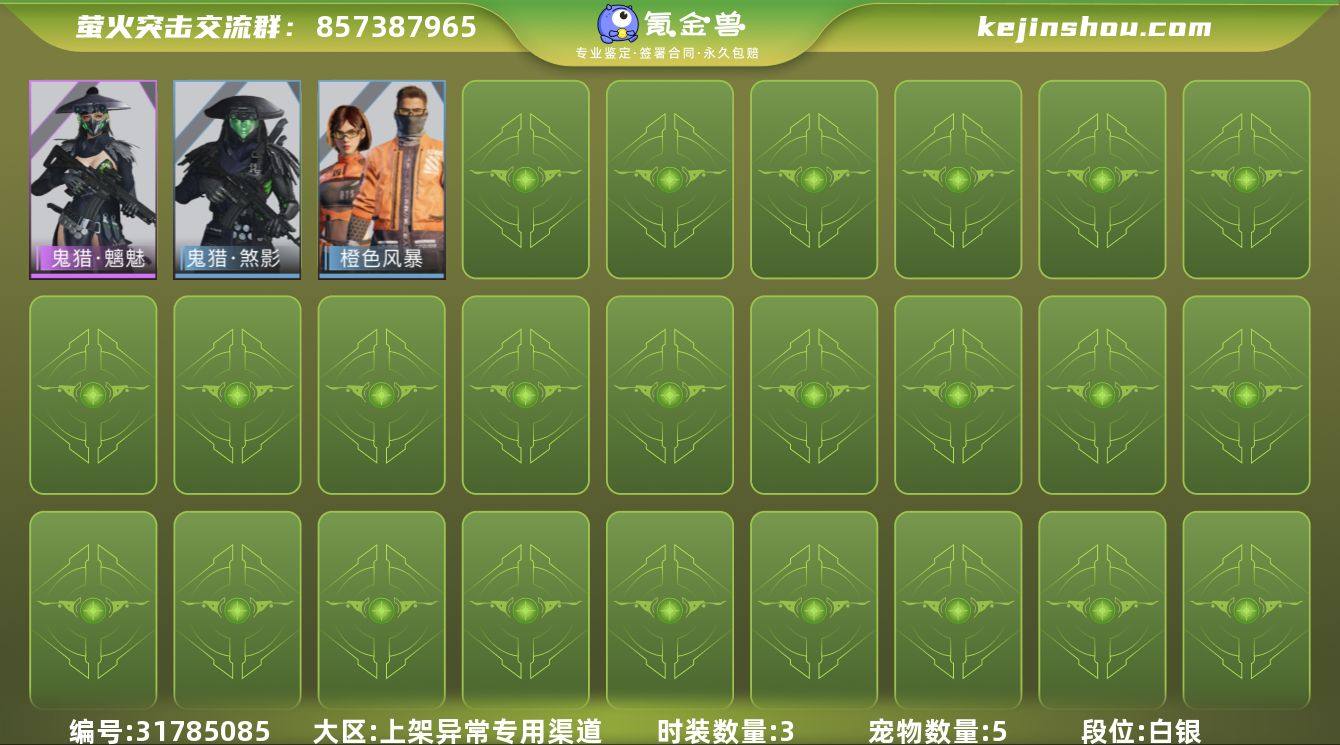 时装数:3 宠物数量:5 青萤新生，深渊魔...