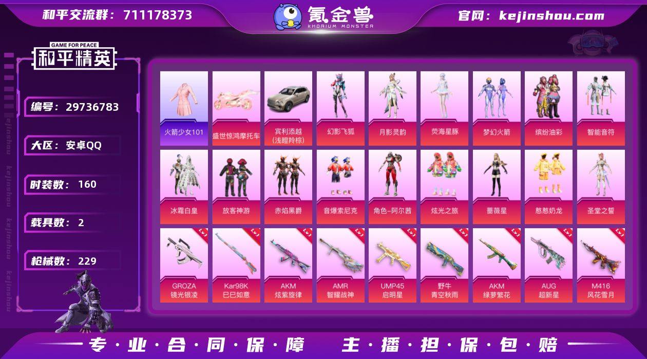 15粉装 11粉枪 2载具 2稀有装备 1...