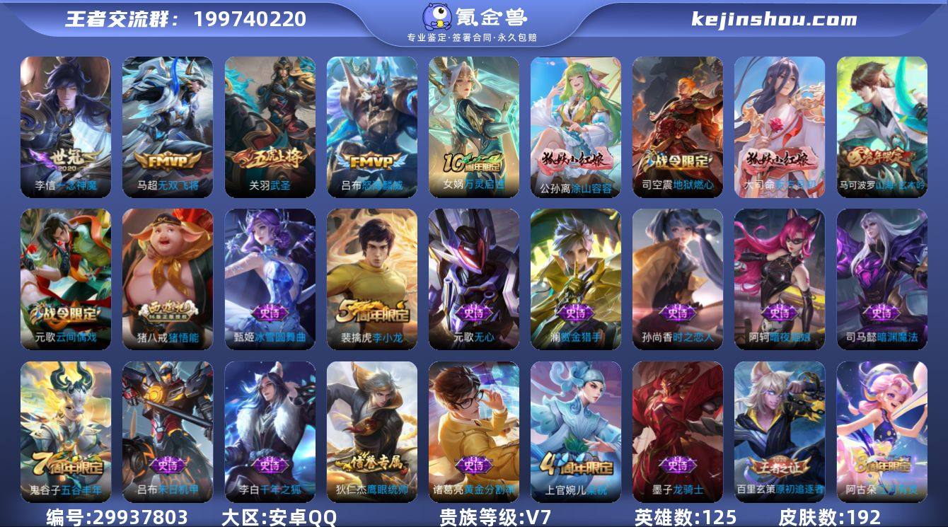 【特价出售】安卓q-V-192皮肤5传说 ...