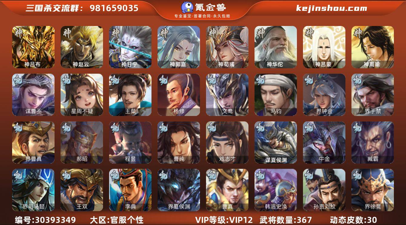 官阶:大将军;VIP等级:VIP12;史诗...