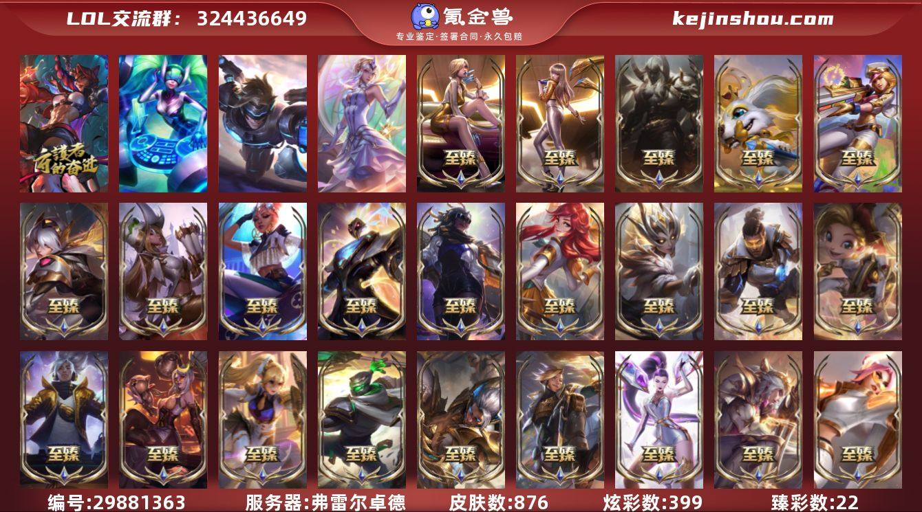 皮肤数:876 炫彩数:399 臻彩皮肤总...