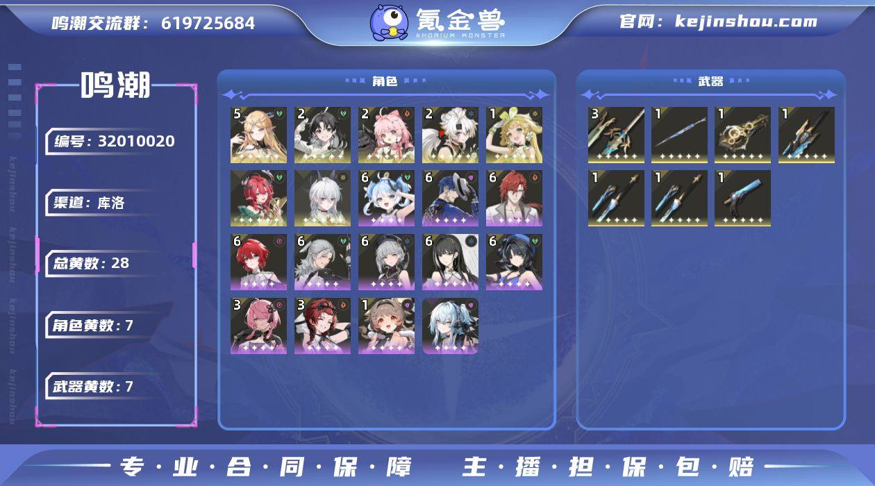 联觉等级:70 总黄数:28 五星角色数:...