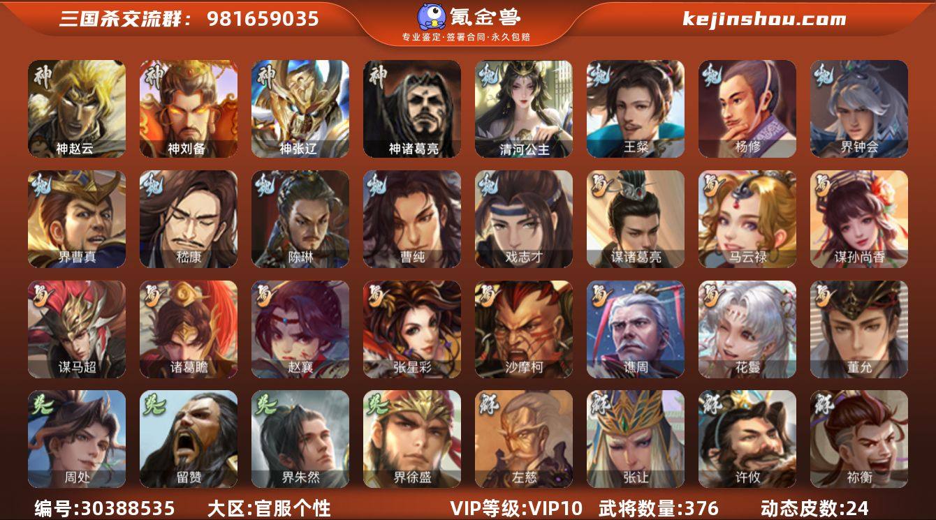 官阶:大将军；VIP等级:VIP10；史诗...