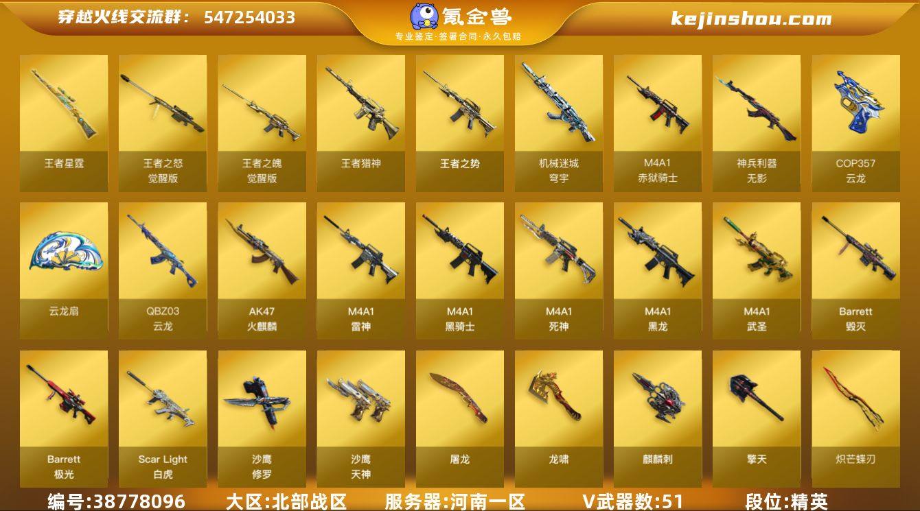 河南一区-56V-5王者武器数-0炫金武器...