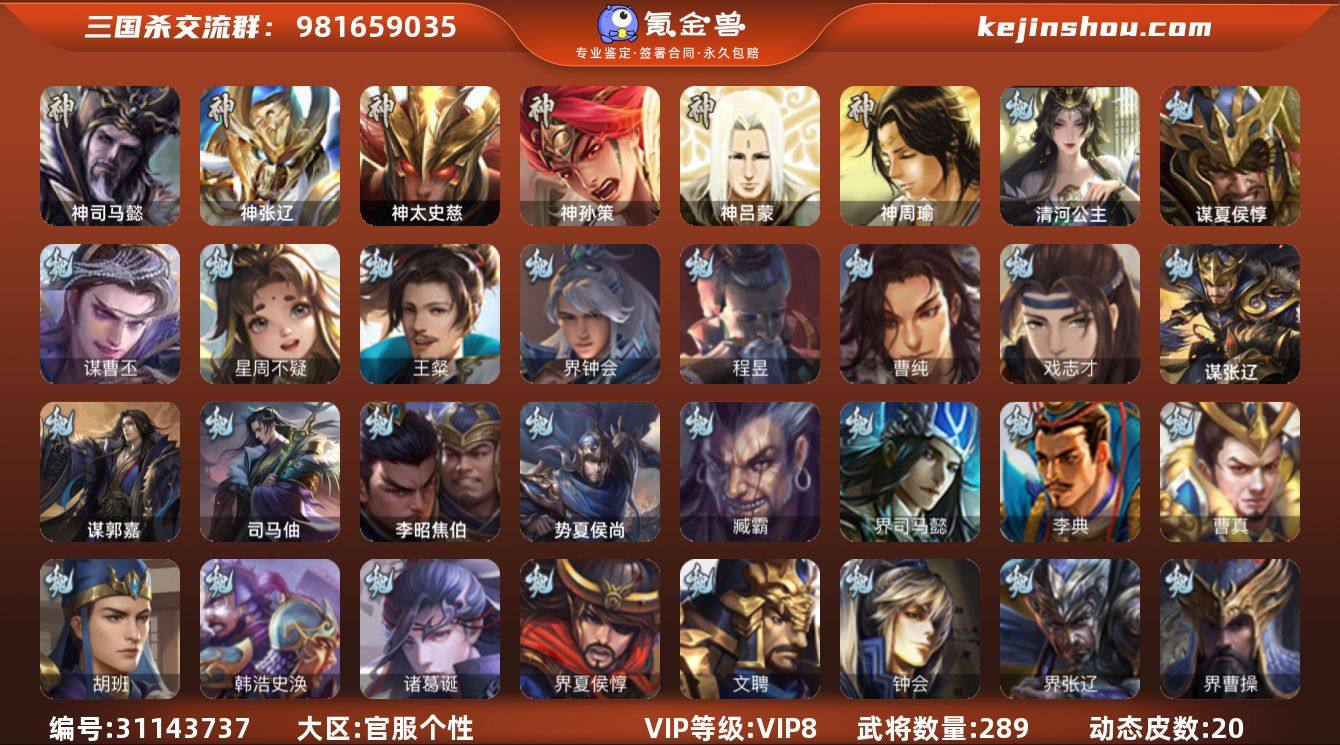 官阶:骠骑将军；VIP等级:VIP8；史诗...