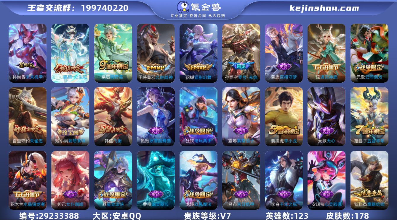 安卓Q-V7-178皮肤5传说1星元-(可...