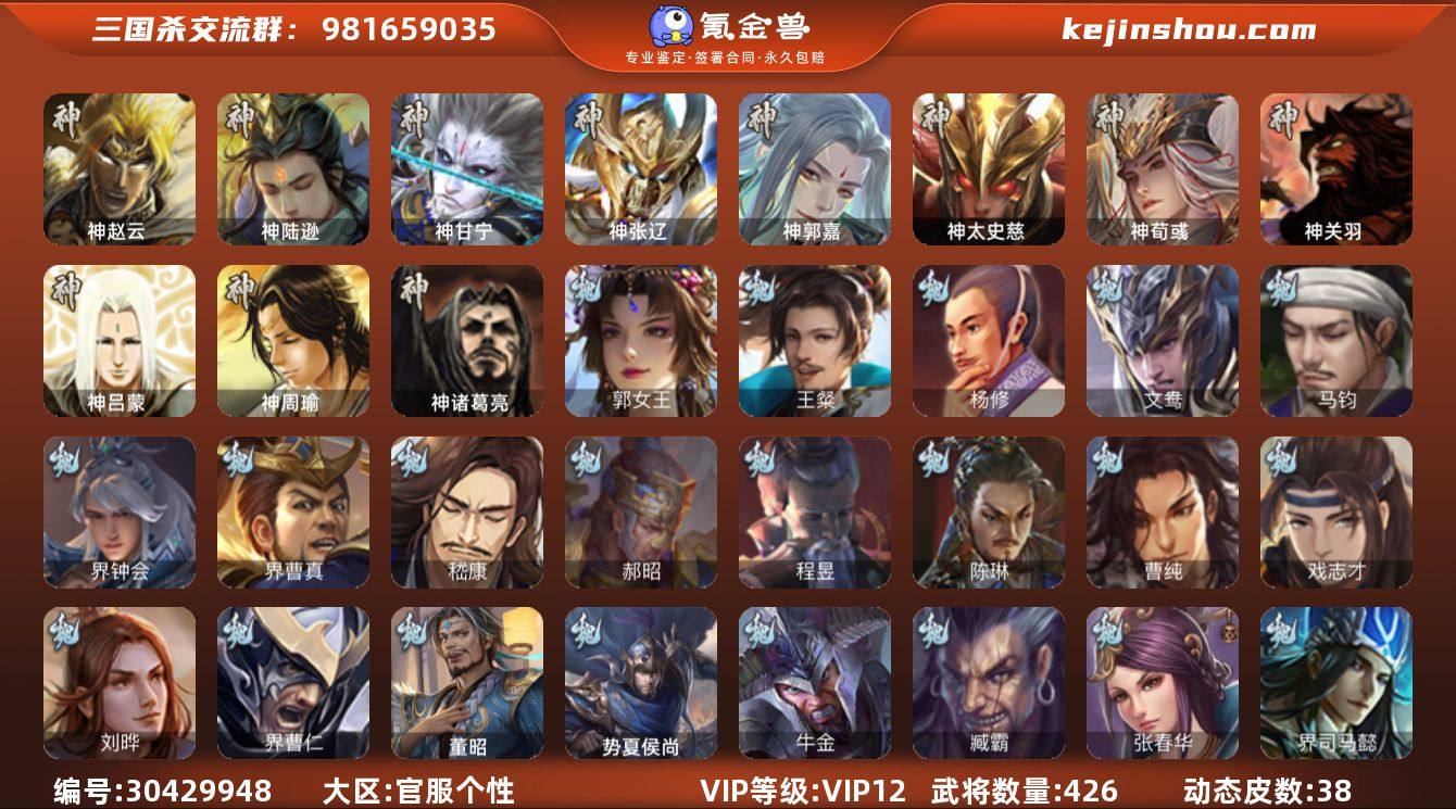 官阶:大将军；VIP等级:VIP12；史诗...