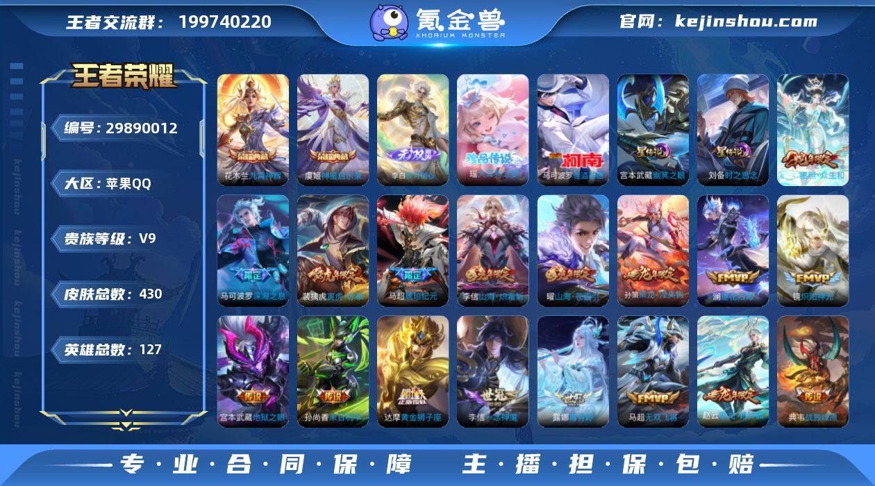 -V9-430皮肤2典藏1无双2珍品传说4...