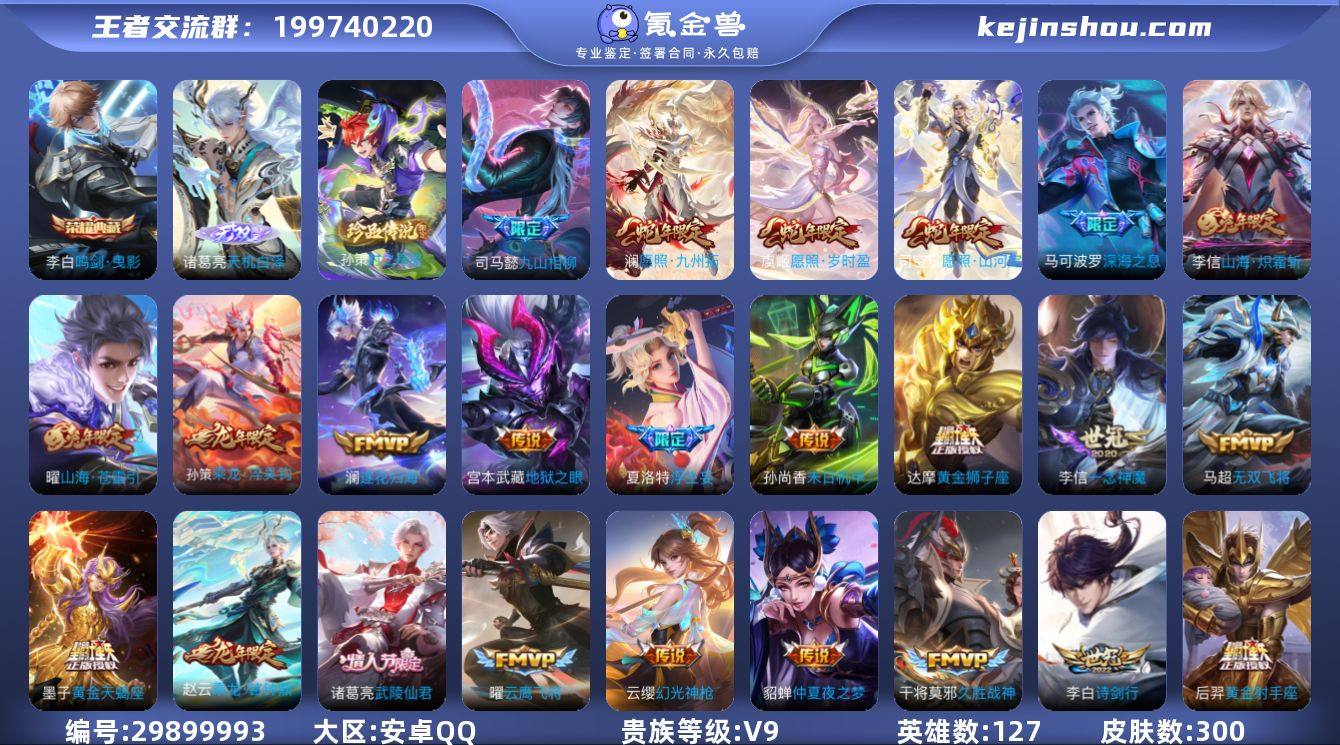 安卓Q-V9-最强王者段位-127英雄-3...