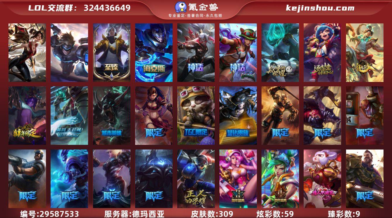 【LSC189】171英雄/309皮肤/1...