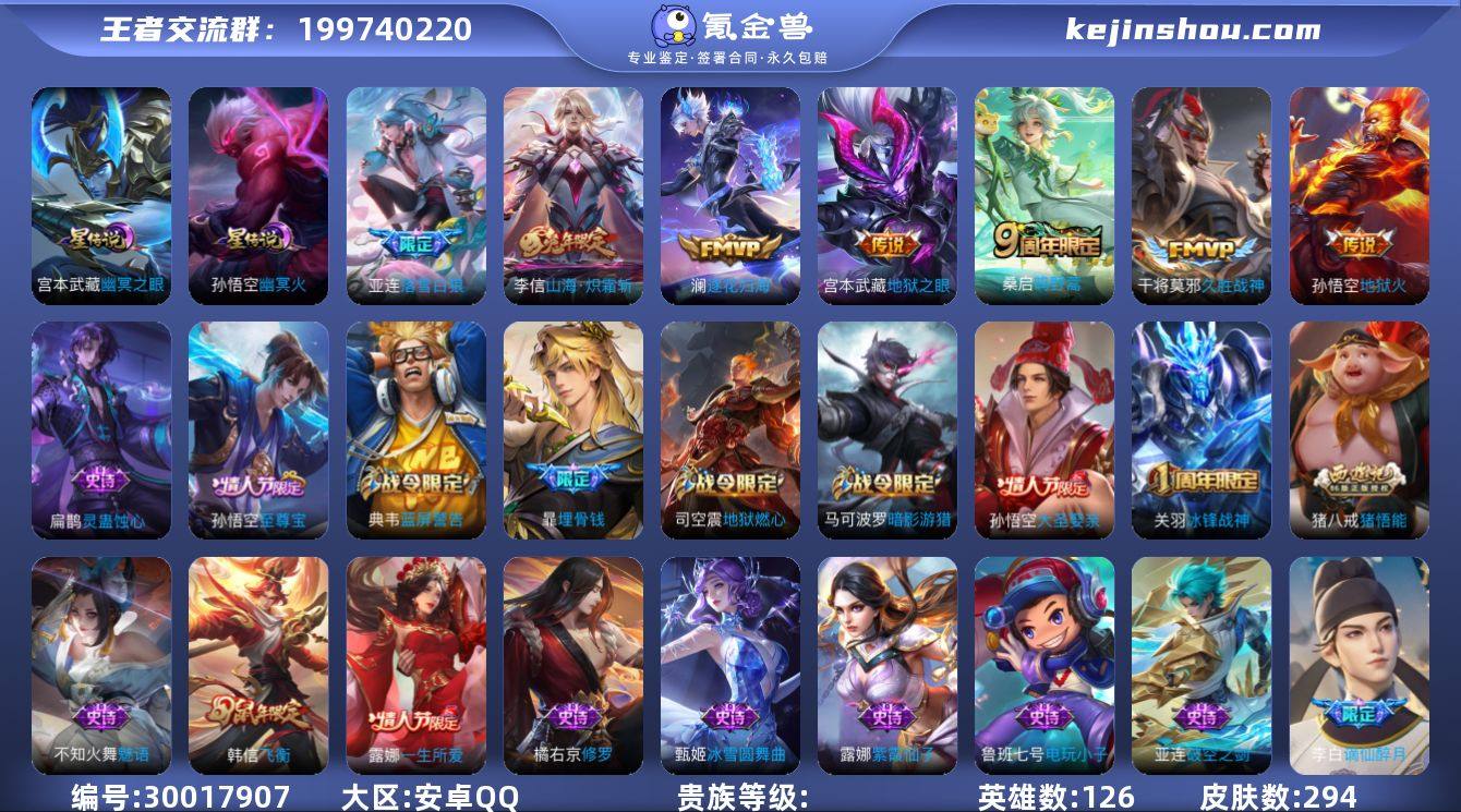 DYW13074【294皮V7 7传说2星...