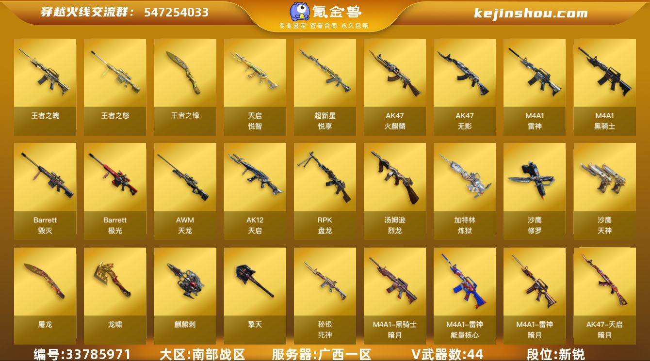 广西一区-46V-6王者武器数-0炫金武器...