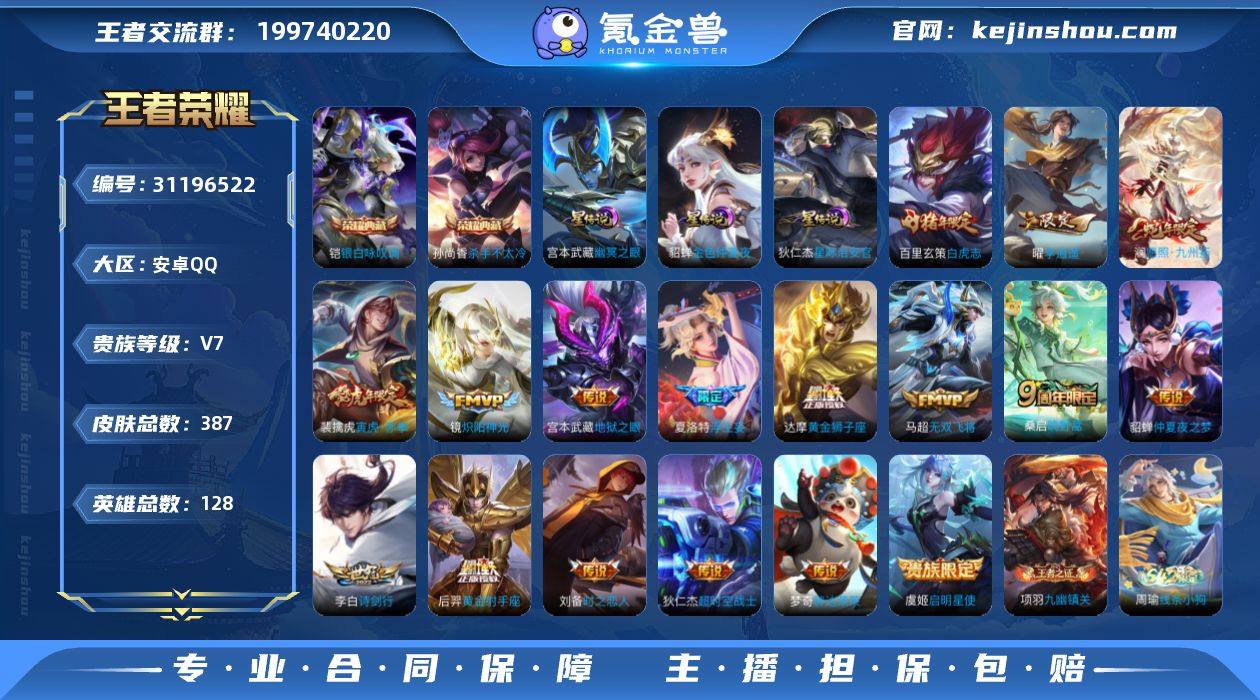 【特价出售/店主推荐/3市标/32段打野】...