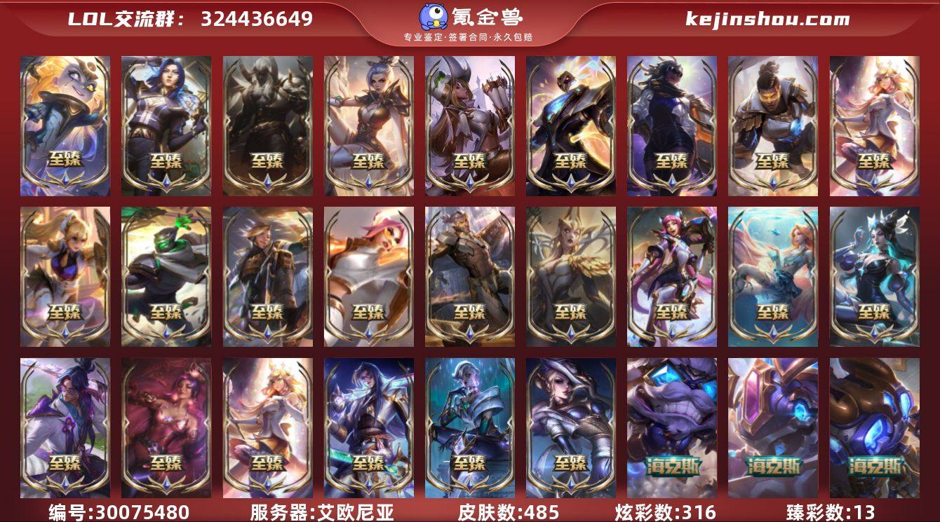 t32186【艾欧尼亚】485皮肤 316...